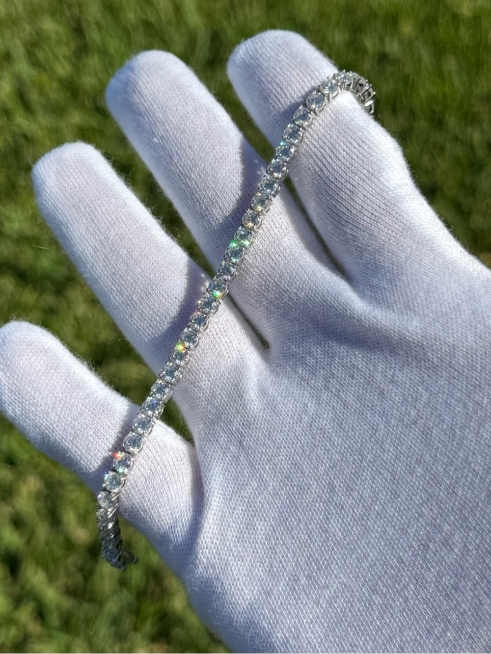 925 Silver, 11.7CTW Moissanite Tennis Bracelet